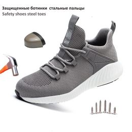 Boots Work Safety Shoes Men Black for Indestructible Sneakers Protective Steel Cap zapatos muje 230905