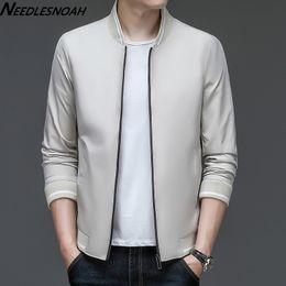 Mens Jackets NEEDLESNOAH est Solid Autumn Slim Bomber Jacket Outwear Stand Collar Bussiness Male 230905