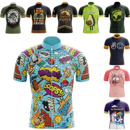 Cycling Shirts Tops cartoons cycling clothes summer men funny bicycle shirt cycle short sleeve mtb jersey road bike clothing maillot velo homme 230906