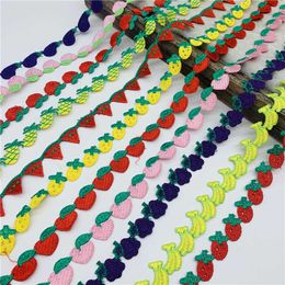 1yard 20mm Fruit Shaped Lace Trim For Knitting Wedding Embroidered Ribbon DIY Handmade Patchwork Sewing Supplies Crafts