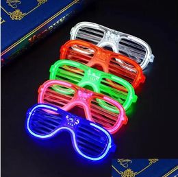 New Led Light Glasses Flashing Shutters Shape Flash Sunglasses Dances Festival Decoration