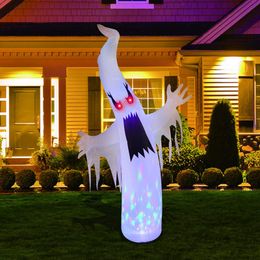 Other Event Party Supplies 230cm Halloween Inflatable Outdoor Ghost with Kaleidoscope LED Lights Horror Scary Props Garden Yard Halloween Party Decoration 230905