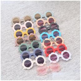 Sunglasses Wholesale Sun Flower Round Cute Kids Uv400 Boy Girl Lovely Baby Glasses Children Ocos De Sol 15 Colours Drop Delivery Fashio Dhkmy