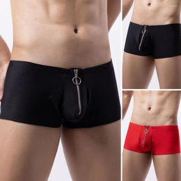 Underpants Men Boxers Breathable Anti-septic Men's With Zipper Closure U Convex Design For Comfortable Quick Dry Underwear