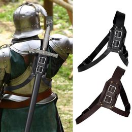 Back Support Adjustable Medieval Shoulder Strap Sword Holder Sheath Scabbard Medieval Holster Costume Frog Blade Holster for Costume Cosplay 230905