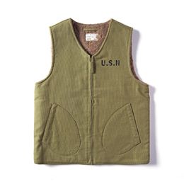 Men's Vests Endeavour Bloom WWII USN N1 Deck Vest Wool Lining Sleeveless Jacket Waistcoat 230905