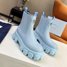 2024 Women Boots Designers booties leather shoes men Ankle Martin monolith boot military inspired combat Platform womens bottom nylon