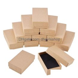 Jewellery Boxes Pandahall Cardboard Set Box For Ring Necklace Rec Tan 8X5X3Cm Black 9X7Xm White 7X7Xm 9X9Xm 18Pcs/24Pcs Drop Delivery Pa Dhjyx