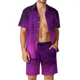 Men's Tracksuits Men Desenta o Galaxy Print Hawaii Casual Set Settleved Design Shorts Terno da praia de verão Plus Tamanho 3xl