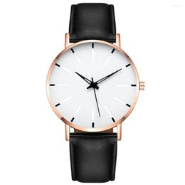 Wristwatches Fashion Men Watch Top Leather Belt Watches For Women Simple Quartz 2023 Reloj Hombre