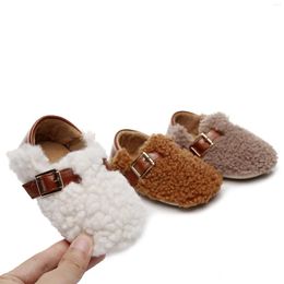 First Walkers Nordic Style Baby Steps Walking Shoes Cotton Plush Thickened 0-2Years Solid Colour Autumn Winter Warm Footwear