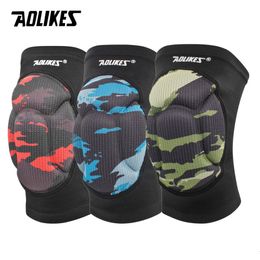 Elbow Knee Pads AOLIKES 1 Pair Protective Thick Sponge Knee Pads Knee Brace - High Elastic Non-Slip Basketball Volleyball Knee Sleeves Support 230905