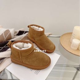 Summer Cute Shoes Children's Low Top Soft Sole Snow 2023 Winter Genuine Leather Thickened Warm Girls' Cotton Men's Boots