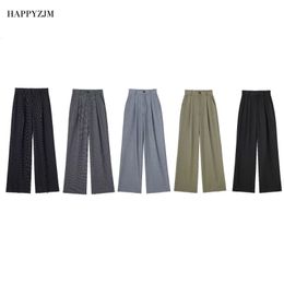 Womens Pants Capris Spring Summer Women Pleated HighWaisted Trousers Versatile Simple Loose Wide Leg Casual Fashion Street Style 230905