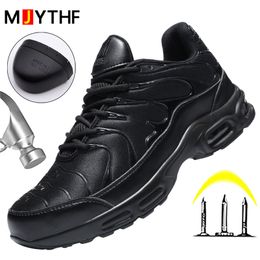 Boots Highquality Air Cushion Safety Shoes Men Antismash Antipuncture Protective Work Sneakers Light Comfortable 230905