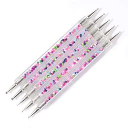 Acrylic Nail Art Dotting Pen UV Gel Painting Drawing Nail Art Dot Point Drill Pen Double Head Decorations Manicure Tools Pluma Punteadora Para Decoracion De Unas