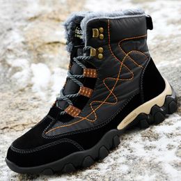 Boots Men's Casual Snow Winter Warm Plush Plus Size Outdoor Work Fashion Comfort Soft Soles Anti Slip Tide Cotton Shoes