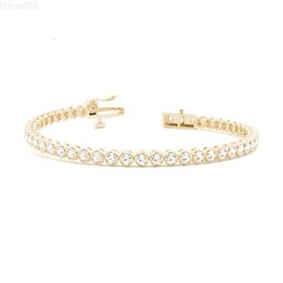 Luxurious Quality Custom Design White Solid Gold and Platinum Plated Fine Jewellery Lab Grown Diamond Tennis Bracelet