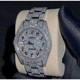 high quality moissanite 4UTF moissanite Mosang stone diamond watch customization can pass the tt of mens automatic mechanical movement waterproof watch C7
