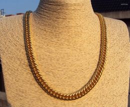 Chains SOLID YELLOW GOLD GF FINISH STAINLESS STEEL MIAMI CUBAN LINK CHAIN Necklace 7 Days No Reason To Refund.