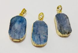 Pendant Necklaces Wholesale Price Natural Kyanite Gem Stone 5pcs/lot Gold Approx 1"