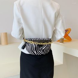 Waist Bags Designer Zebra Print Women Bag Fashion Chain Handbags Female Shoulder Crossbody Chest Suede Fanny Pack Banana Belt