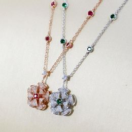 Pendant Necklaces High Quality S925 Sterling Silver Setting Zircon Shine Flower Women Brand Jewelry(DJ1371)