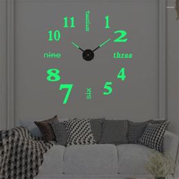 Wall Clocks Ticktockery Frameless Modern 3D Clock Mirror Sticker Living Room Stereo Decorative