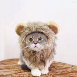 Dog Apparel Soft Lion Mane Wig Cap Hat Creative Breathable Acrylic Fibres Pet Purple/Brown Cat Halloween