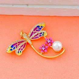 Charms 18K Real Gold Plated Pearl Enamel Dragonfly Woman Men Pendants For DIY Necklace Jewellery Making MOM Girls Gifts