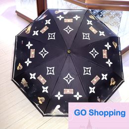 Dual-Use Fashion Brand Luxury Sunshade Folding Automatic Sun Shade UV-Proof Sun Umbrella Suns Umbrella Top Quality