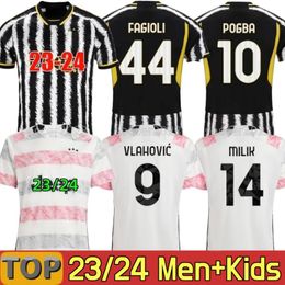 4XL 23 24 juventus pogba kids kit milik soccer jersey vlahovic di maria danilo KOSTIC T.WEAH locatelli chiesa arthur bonucci football shirt Men bremer camiseta maglia