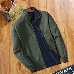 Mens Jackets Autumn Pure Cotton Bomber Jacket Men Fashion Casual Windbreaker Coat Outwear Stand Slim Military 230905