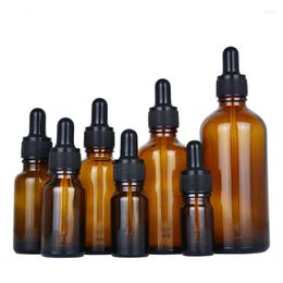 Storage Bottles 6Pcs 5ML-100ML Empty Amber Glass Dropper With Eye Pipette For Essential Oils Lab Chemicals