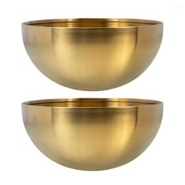 Dinnerware Sets 2 Pcs Stainless Steel Salad Bowl Household Rice Kitchen Hand-Pulled Noodle Serving Fruit Storage Simple Supply Toddler