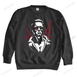 Men's Hoodies Spring Cotton Sweatshirt Male Teenager Retro 1980's THE TERMINATOR Bigger Size Mens Shubuzhi O-neck Warm Hoody