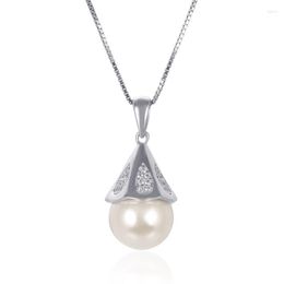 Chains Lefei Jewellery S925 Silver Fashion Trendy Simple Luxury Creative Shell Pearl Pendant Necklace For Women Party Wedding Charms Gift
