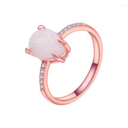 Wedding Rings S925 Sterling Silver Fashion Joker Micro-inlaid Moonstone Ladies Ring