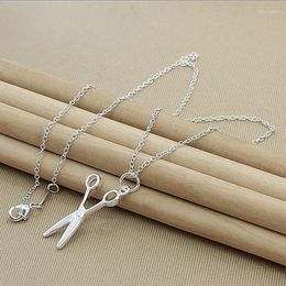 Pendant Necklaces Christmas Gift 925 Silver Fashion Jewellery Scissors Necklace Chain Fine N335