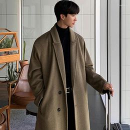 Men's Trench Coats 2023 Fashion Long Sleeve Warm Coat Jackets For Men Autumn And Winter Loose Casual Single-breasted Overcoat
