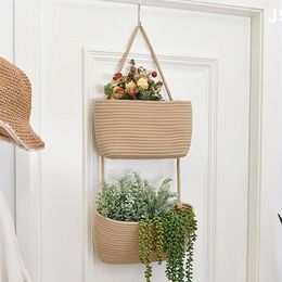 Storage Boxes 2 Tier Over The Door Hanging Basket Multifunctional Wall Mount Decorative Shelf For Living Room Kitchen Organizer