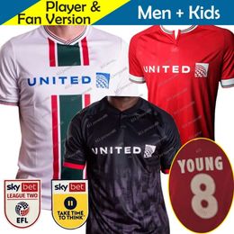 24 23 Wrexham Soccer Jerseys Kids Kit 2023 2024 Home Away Football Shirt Crysau Pel Droed Fan Player Version Camisetas Futbol Maillot 20 20