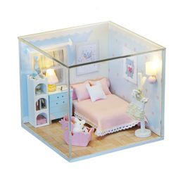 Doll House Accessories DIY Hut 3D Wooden Doll House Manual Assembling Toys Kit for Kids Birthday Gifts 230905