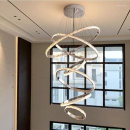 Chandeliers Led Pendant Lamp Light Crystal Chandelier Stainless Steel Living Room Decoration Villa Luxury Sparkling Modern Loft