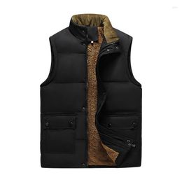 Men's Vests Fashion Autumn Winter Plush And Thick Warm Camisole Coat With Standing Collar Trend Loose Fitting Versatile Vest