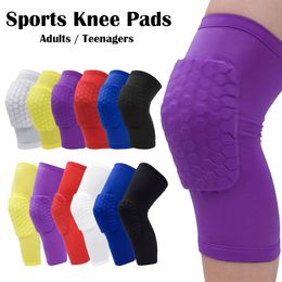 Elbow Knee Pads 1Pair Basketball Knee Pads Sleeves Honeycomb Leg Brace Elastic Kneepad Protective Gear Patella Foam Support Volleyball Support 230905