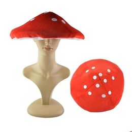 Beanie/Skull Caps Mushroom Costume Party Decoration Kids Funny Hats For Children Shooting White And Red 220808 Drop Delivery Fashion Dhnwc