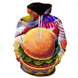 Men's Hoodies 3D Print Food Oil Painting Hamburger Hoodie Men Women Autumn Casual Hip Hop Long Sleeve Sweatshirt Harajuku Pullover