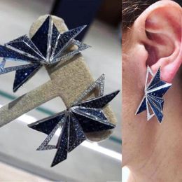 Dangle Earrings Missvikki Feather Geometry Castle Trendy Zircon Wedding Engagement Party Dubai For Women 2023