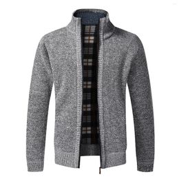 Men's Jackets Top Quality Autumn Winter Jacket Slim Fit Stand Collar Zipper Men Solid Cotton Thick Sweater